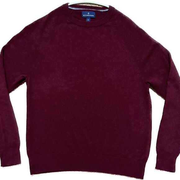 Red Crewneck Sweater 100% Cashmere - Picture 1 of 3
